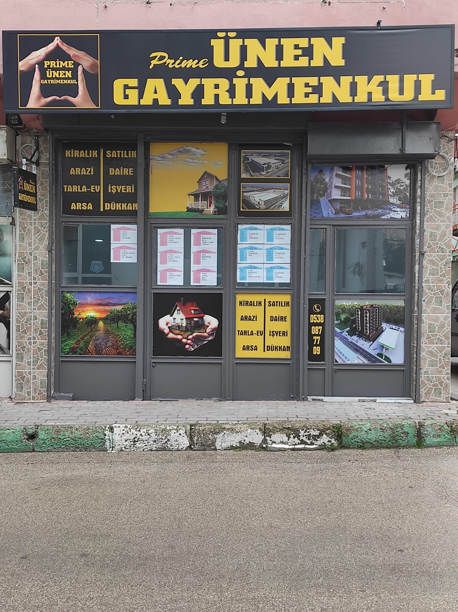 Prime Ünen Gayrimenkul ofis dış cephe — Menderes Caddesi
